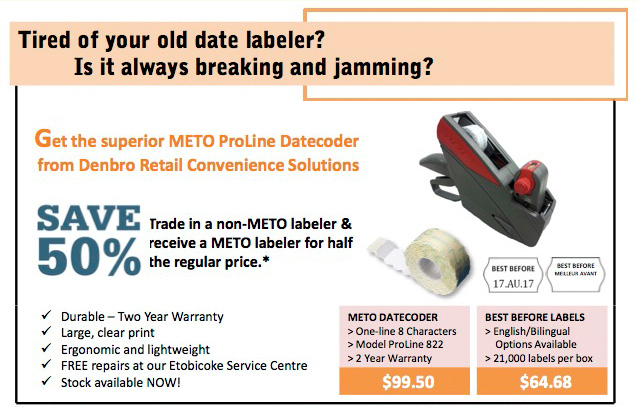 METO ProLine Datecoder from Denbro Retail Convenience Solutions 50% off Trade in